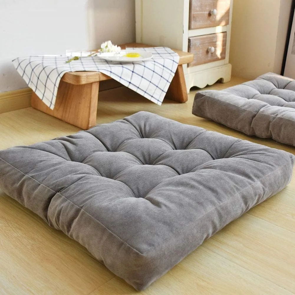 Cojín Tatami de pana, almohada gruesa de felpa suave para el suelo, balcón, Yoga, asiento para glúteos, almohadas cuadradas para arrodillarse, cojines capitoné