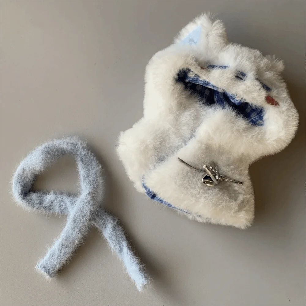 دمية الموضة 10 سنتيمتر عباءة ملابس دمى ناعمة اللون الأزرق إكسسوارات دمي واللباس #2