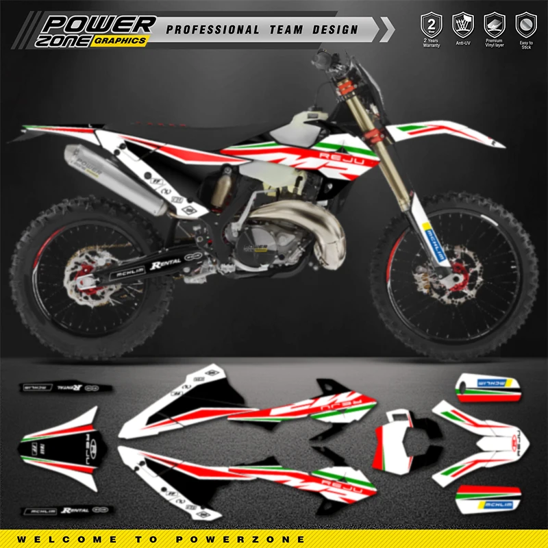 PowerZone مخصص فريق الرسومات الخلفيات الشارات ملصقات كيت ل RIEJU MR 300 2020 2021 اسم الرقم تخصيص 01