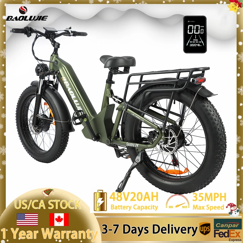 

2000W Electric Bike | 48V 20Ah Battery, Max Speed 35MPH, 24''X4" Fat Tire Ebike, 7-Speed Electric Bicycles with Dual Disc Brake