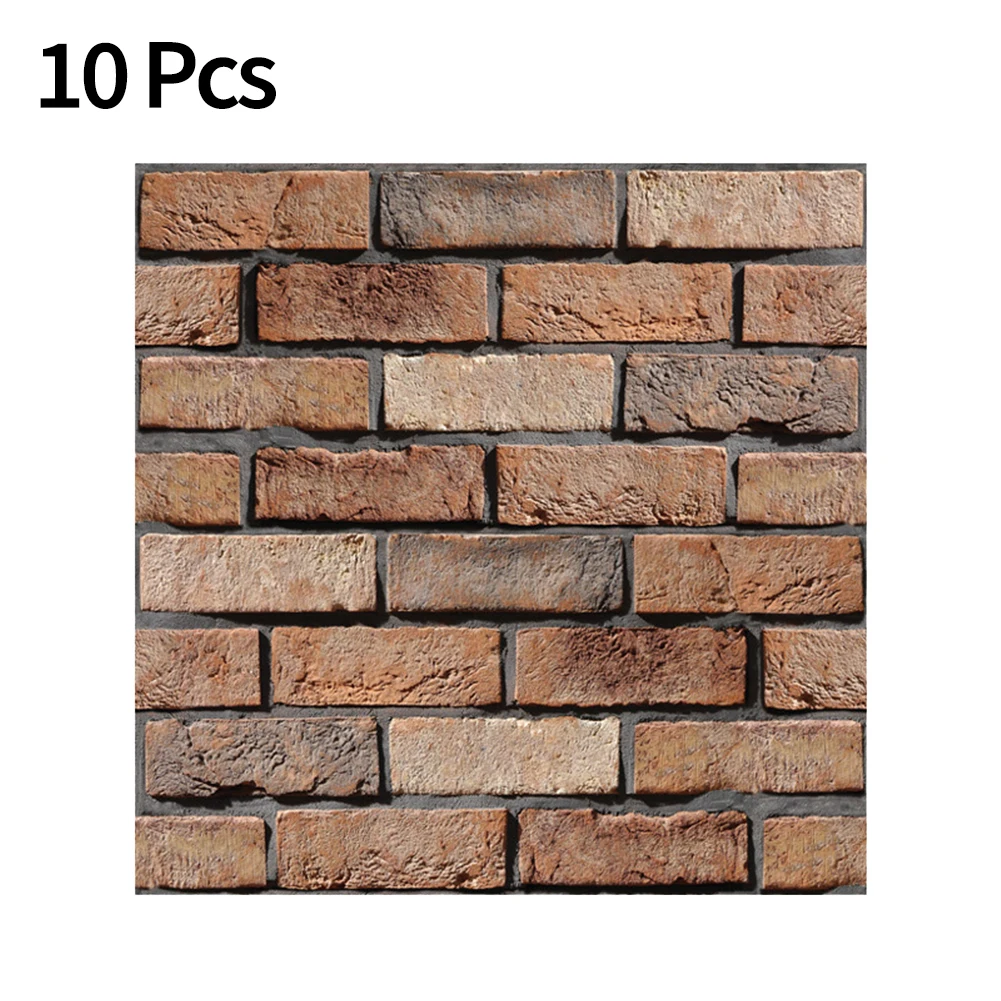 

10PCS Self Adhesive Waterproof 3d Wall Panels Stick 30cm*30cm Subway Tile Brick Wallpaper Retro Sticker For Bathroom Fireplace