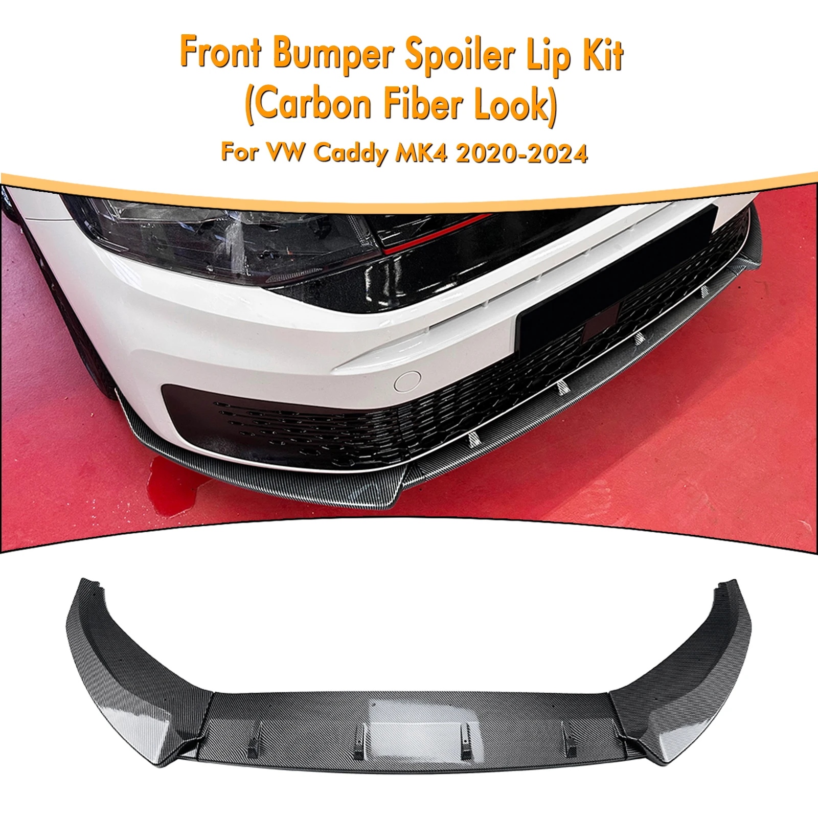 

Автомобильный передний бампер, спойлер, нижнее лезвие, сплиттер для Volkswagen VW Caddy MK4 2020 2021 2022 2023 2024