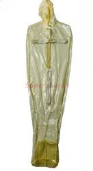 Transparent Latex Sleeping Bag Bodybag Back Zipper Crotch Zip Sleepsack 0.4mm