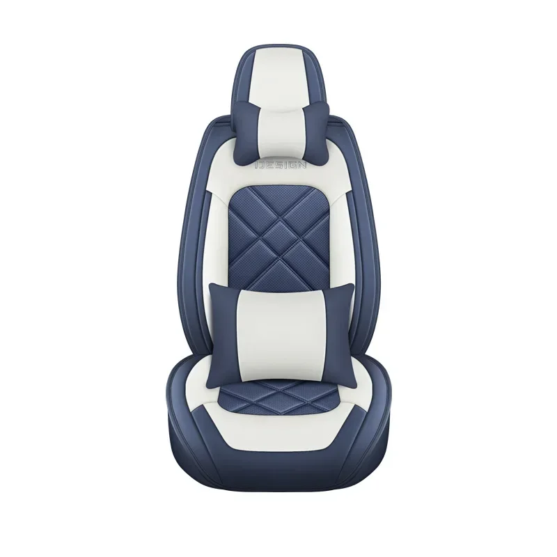 Single Set Car Seat Cushion Perforated Leather for All Seasons Breathable and Dirt-resistant Most Car SUV Car Accessories