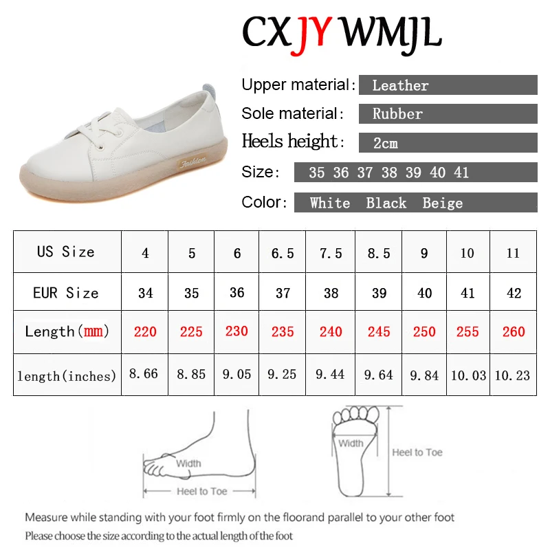 CXJYWMJL Genuine Leather Casual Sneakers Women Plus Size Retro Vulcanized Shoes Spring Autumn Skate Shoes Ladies Sports White