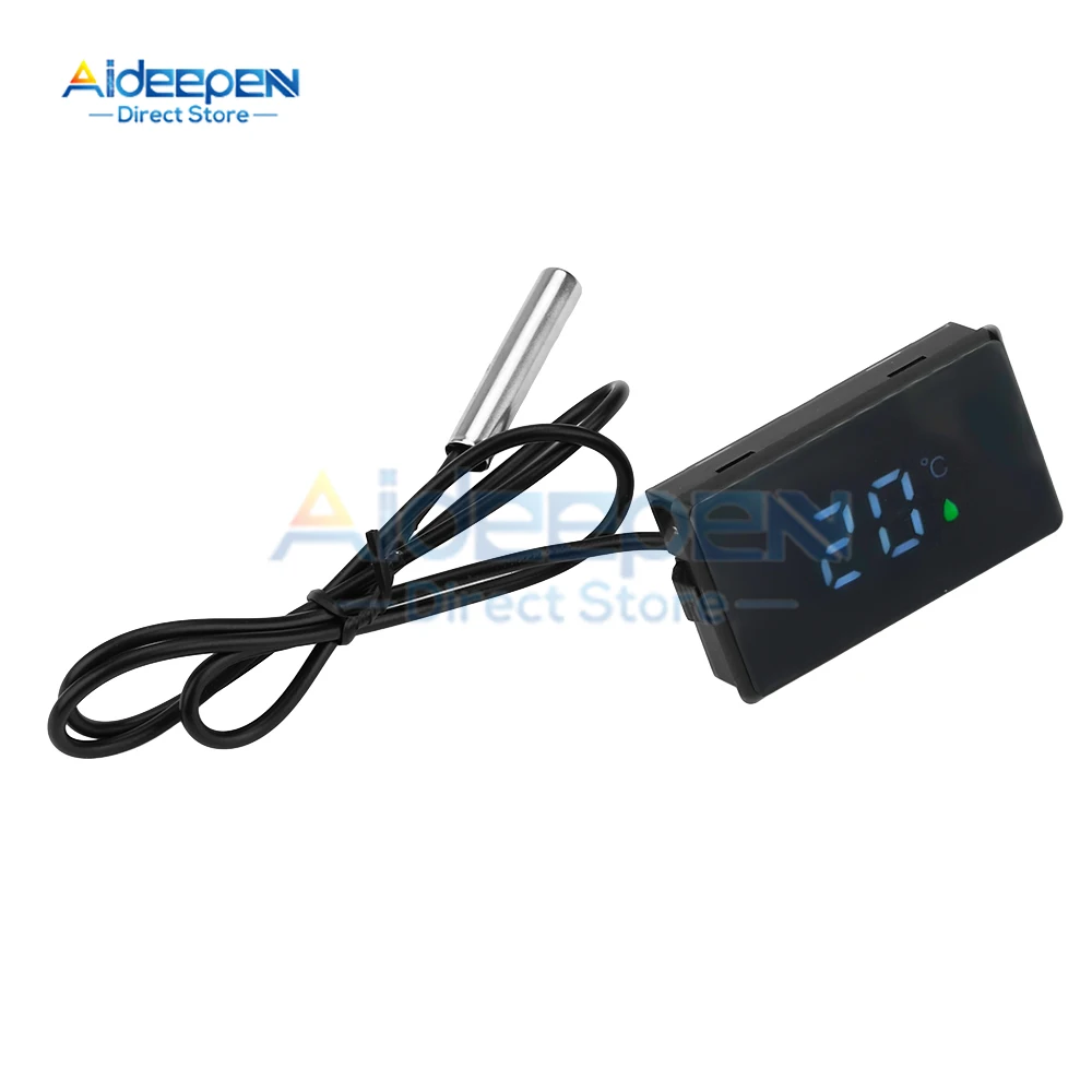 LED Digital Thermometer Household Refrigerator Bathtub Temperature Sensor External High-precision Waterproof Probe Wire 0-99 ℃