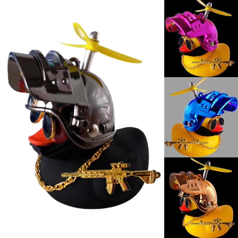 

Motor Accessories Yellow Duck with Helmet for Bike Without Lights Car Ornaments Accessories Duck In The Car Interior Decoration