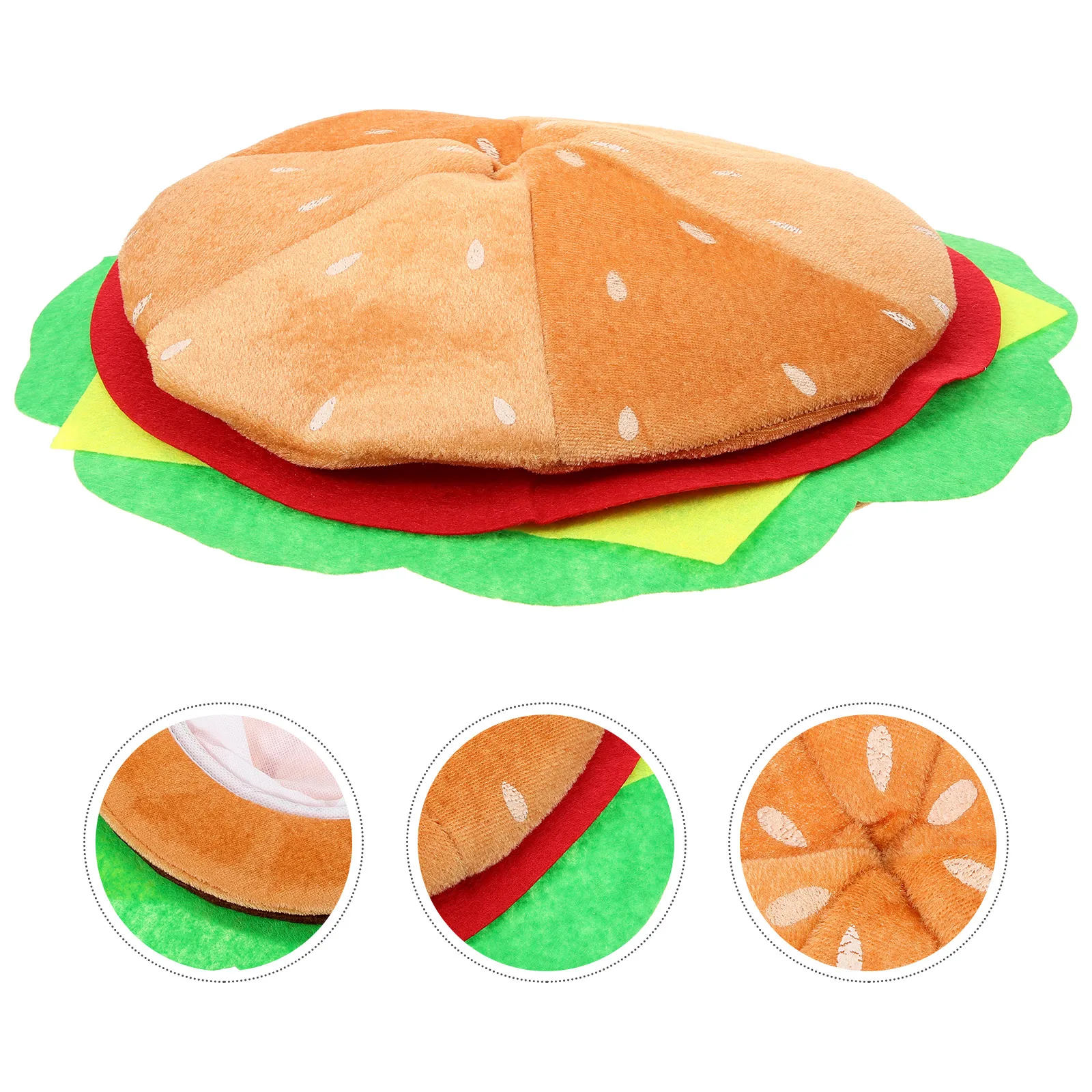 

Hamburger Party Costume Photo Prop Cosplay Beret Festival Headwear Cartoon Burger Hat Costume Accessory Lightweight