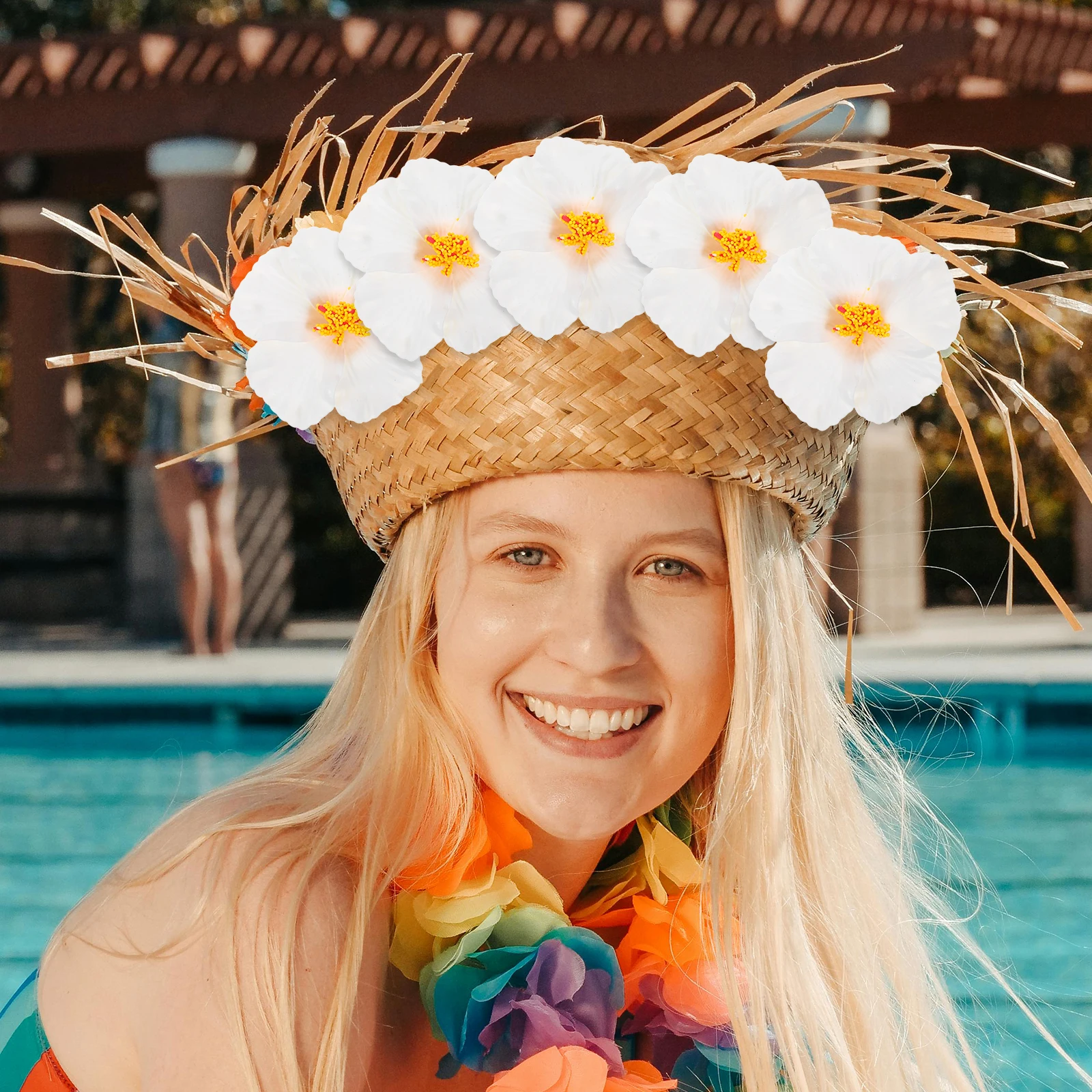 

12pcs Hawaiian Party Decoration Diy Artificial Flowers Eva Material Wedding Birthday Summer Tropical Decoration