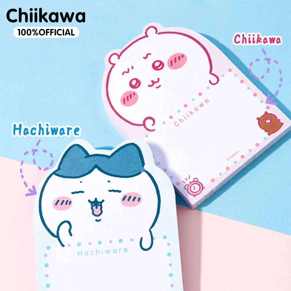 80Pcs Genuine Chiikawa Hachiware Unusual-Shaped Notepad Kawaii Anime Sticky Notes Stationery School Office Supplies Gifts