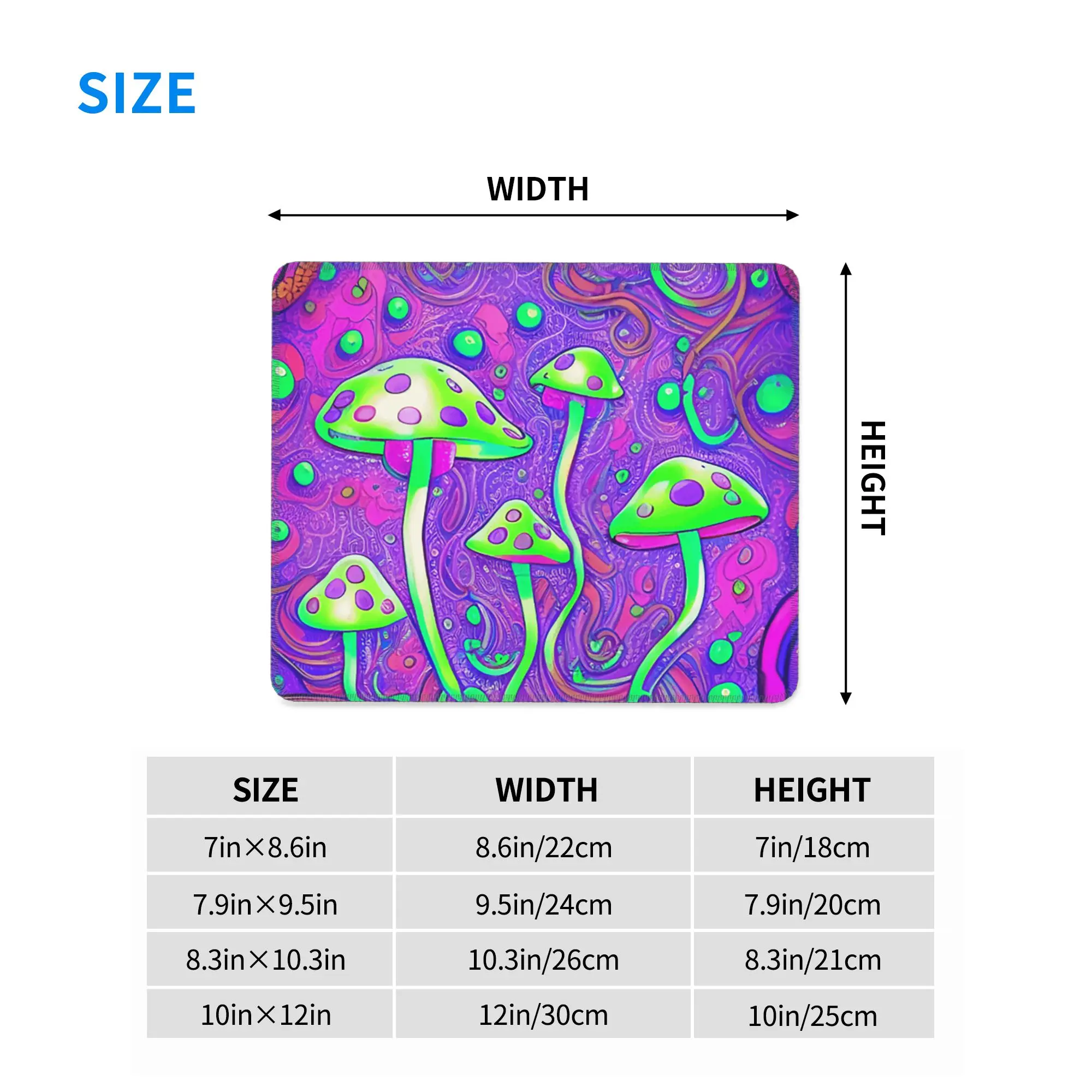 Psychedelic Magic Glowing Mushrooms Mouse Pad Computer Keyboard Mouse Mat Gaming Laptop Desk Mat Office Accessories Table Mats