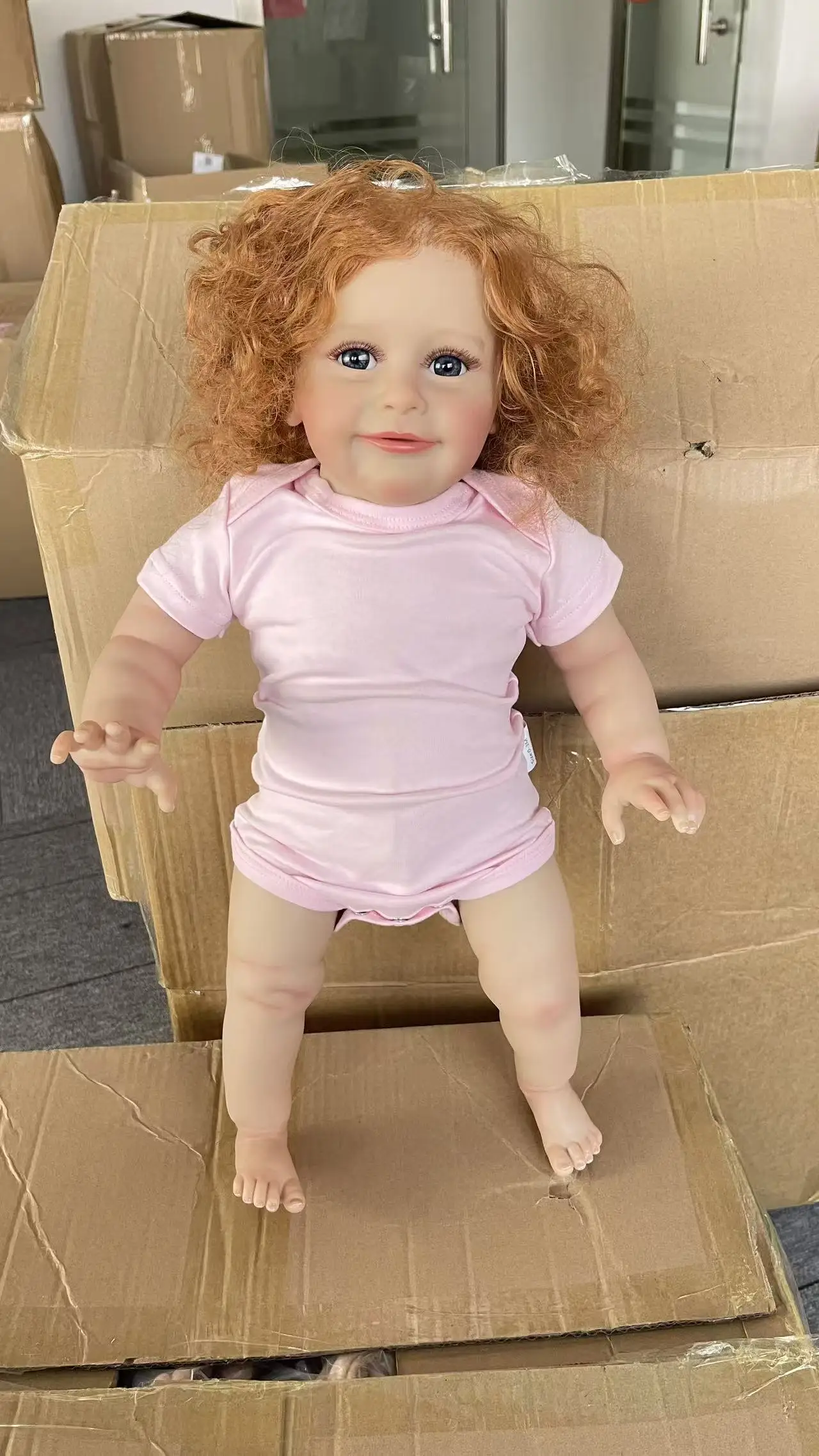 22 "zoe reborn criança boneca artesanal realista bebê recém-nascido menina pano macio corpo real olhando bonecas do bebê mesmo das fotos