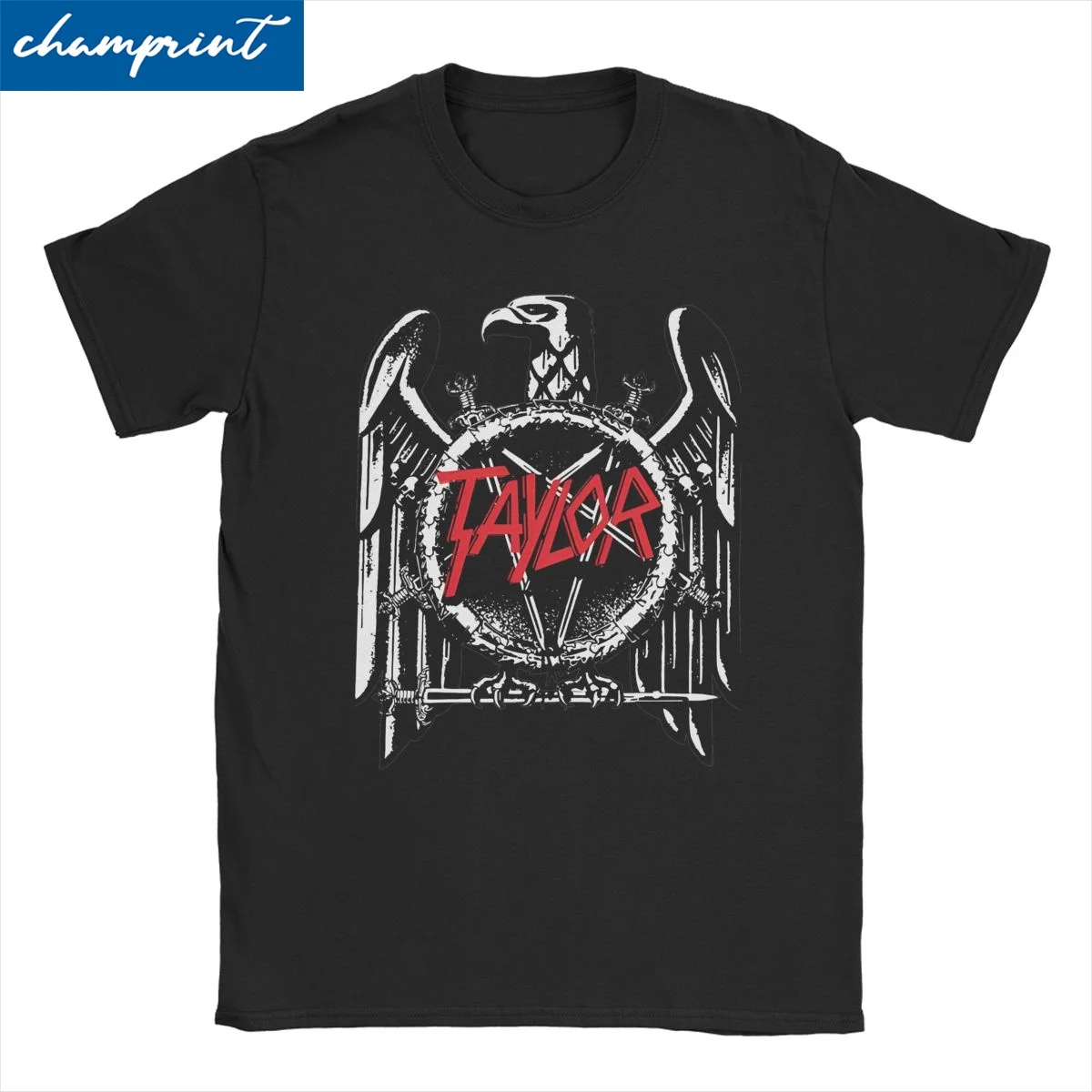 T-Shirt à Manches Courtes et Col Rond pour Homme et Femme, Vêtement Imprimé en Pur Coton, avec Motif de Metal Slayer, RapBand