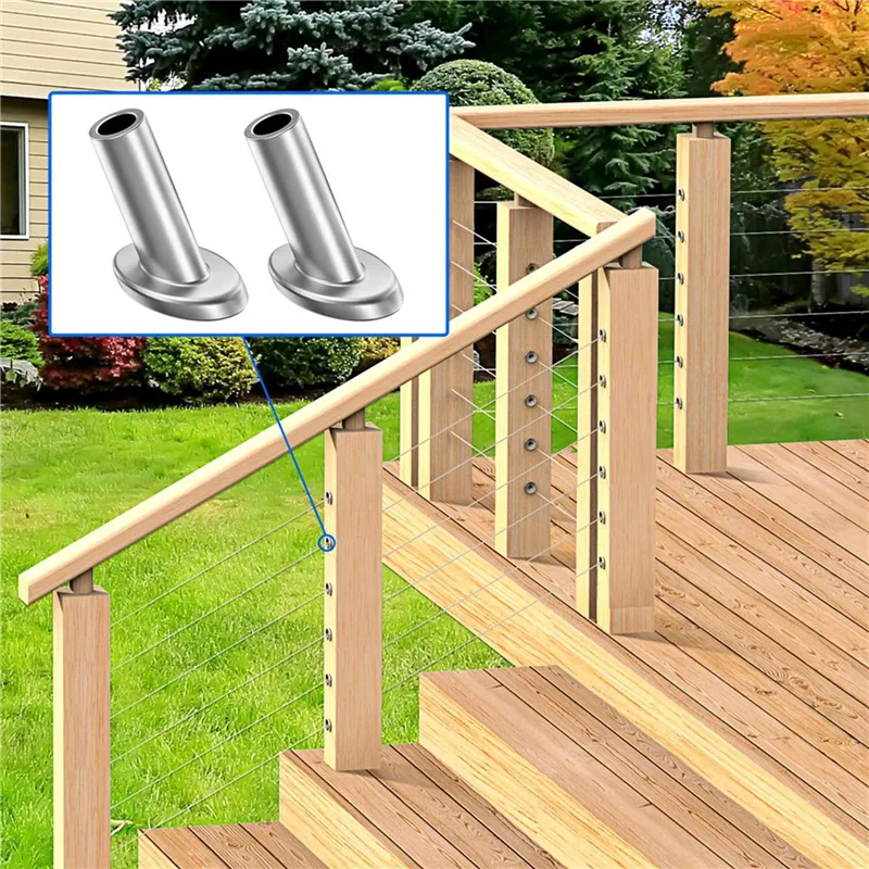 ABFY-80Pack 30 Degree 3/16In Angle Beveled Protector Sleeves, Wood Post Protector For 1/8In 5/32In 3/16In Stair Cable Railing