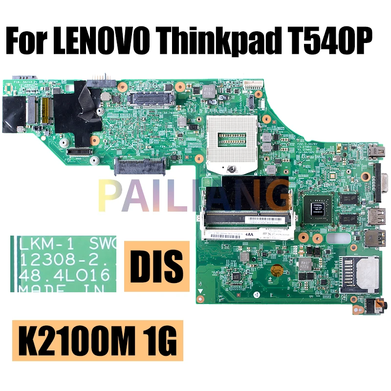 Imagem -04 - Placa-mãe do Portátil para Lenovo Thinkpad T540p Mainboard do Portátil 123082 Sr17c K2100m 1g Testado Completo