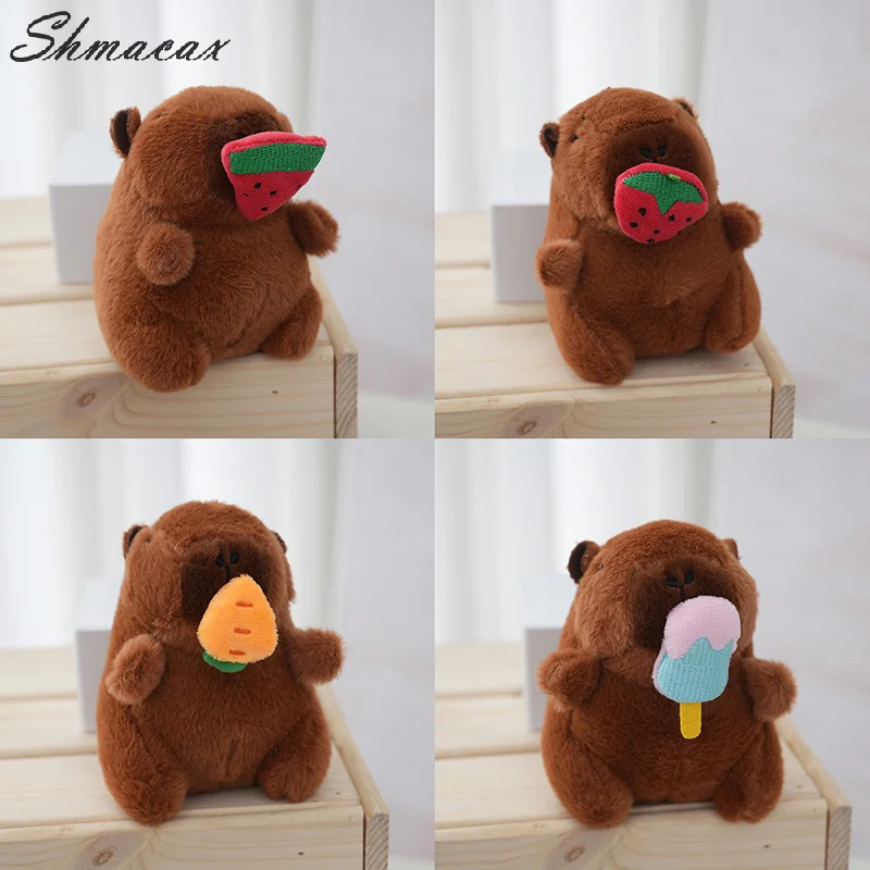 12cm niedlichen Capybara Schlüssel bund Plüsch Spielzeug Puppe Auto tasche hängen Anhänger Cartoon Plüsch Kapila Schlüssel bund Puppe Desktop-Ornamente