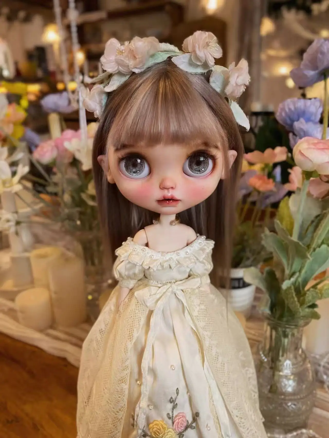 

S Dula Doll Wigs for Blythe Qbaby vogue natural Simple basic Mohair Microvolumes curls 9-10 inch head circumstance