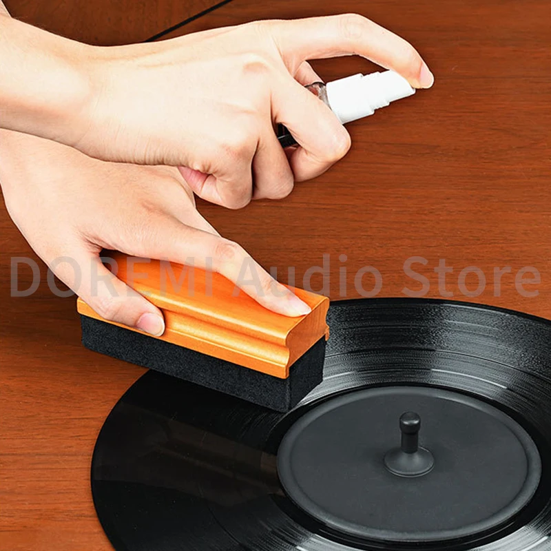 Anti-Static Vinyl Record Cleaning Brush Cleaner Velvet Dust Remover Brush for Phonograph Turntable LP Vinyl Records Cleaning