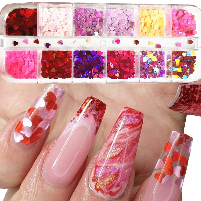 Sexy Lips Glitter Nail Sequins Flakes Holographic Butterfly Heart-shape 3D Nail Art Decorations