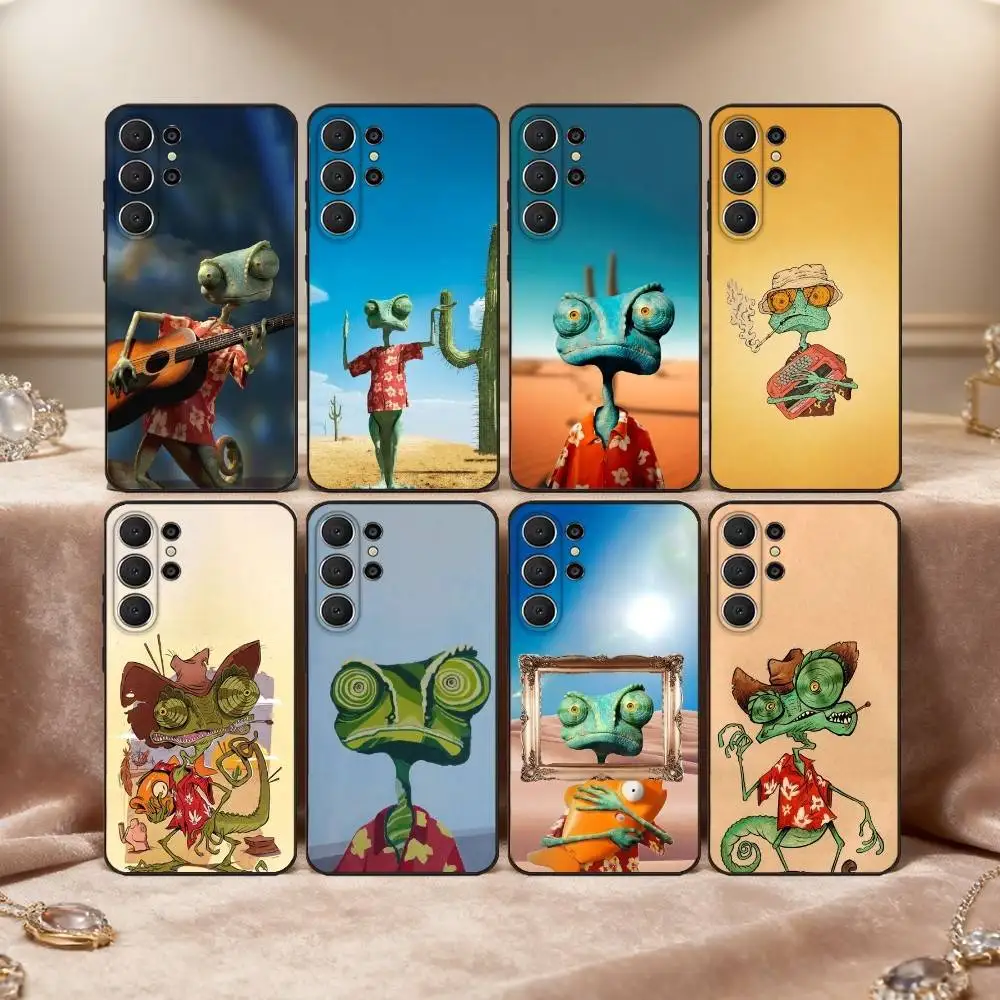 

1pc Cowboy Hat Lizard Desert Cartoon Phone Case For Samsung S26,S25,S24,S21,S22,S23,S30,Ultra,S20,FE,Lite,10,9,Black Cover