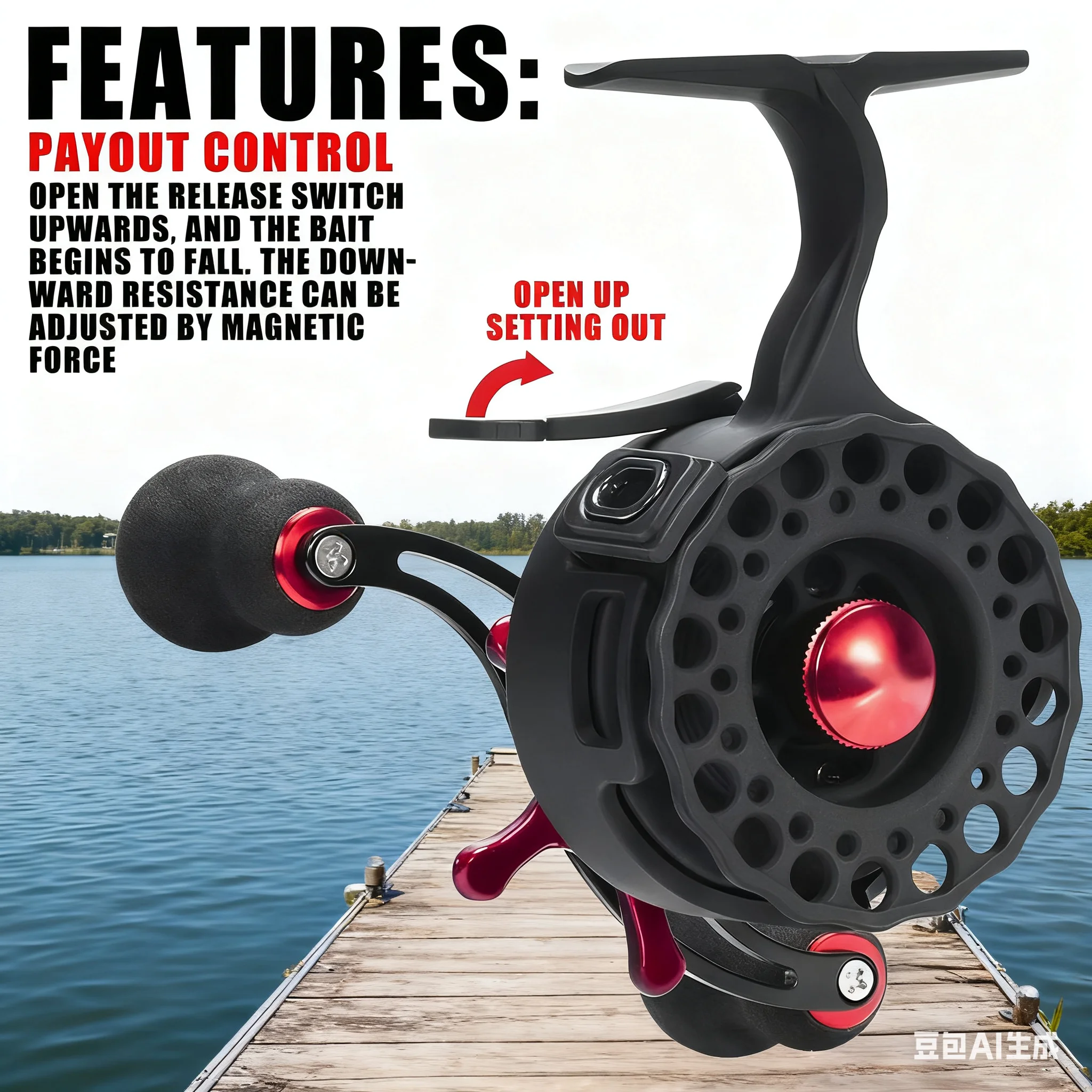 5 bearing reel ice fishing FREE FISHER Reels 3.2:1 Gear Ratio Ultra Smooth 3+1Ball Bearings Strength CNC-machined Aluminum Inline Ice Fishing Black Left Hand Retrieve : Sports & Outdoors Stainless steel ice guides prevent freeze Smooth Operation 3+1 Bearing Inline