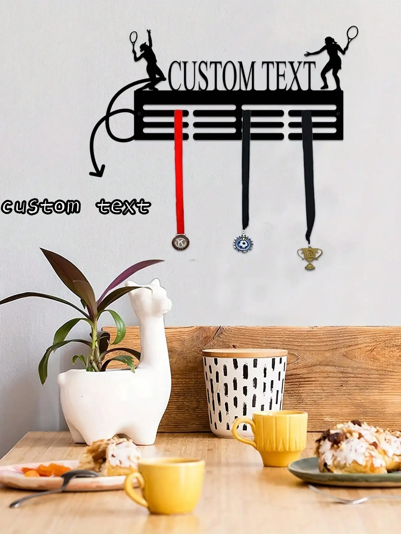 

Custom Metal Tennis Medal Holder Wall Art Gift