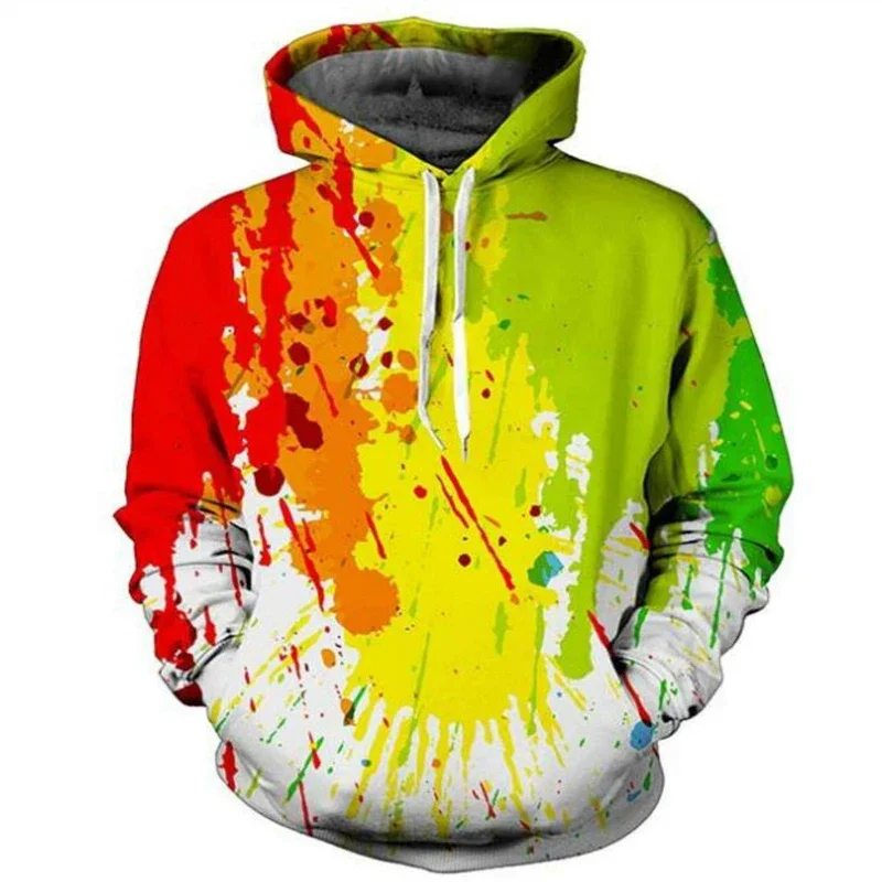 Kolorowe Graffiti 3D bluzy z nadrukiem mężczyźni kobiety Casual obszerna bluza z kapturem swetry bluzy z kapturem dresy płaszcze odzież dla dzieci