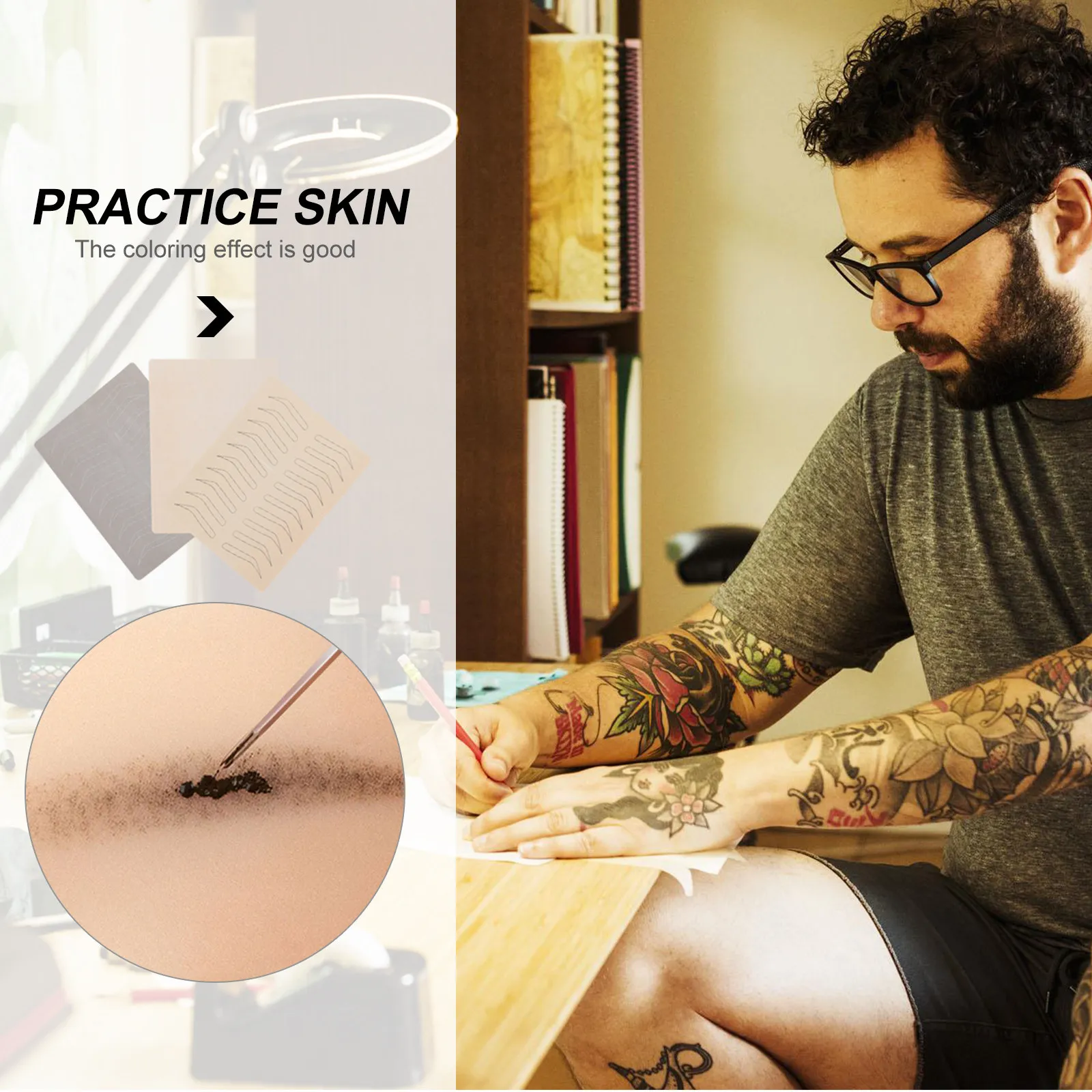 

3Pcs Eyebrow Practice Skin Silicone Fake Skin for Tattoo Training Beginners Tools Tattooing Supplies