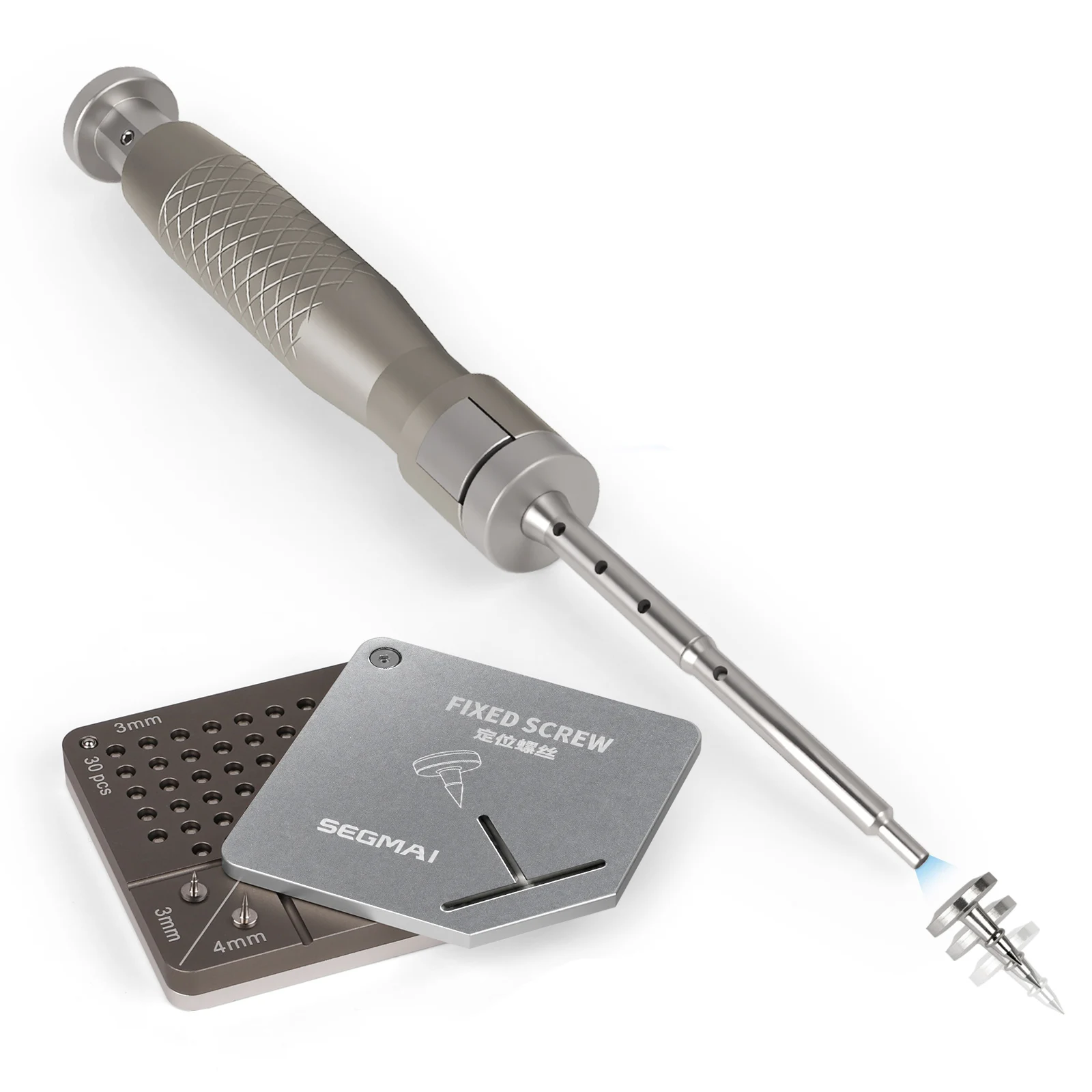 Zahnimplantat-Membran-Tacker-Pistole, Ein-Klick-Automatik-Tacker-Set zur Membranbefestigung, Inklusive 60 Titan-Schrauben, Zahnmedizinisches Werkzeug