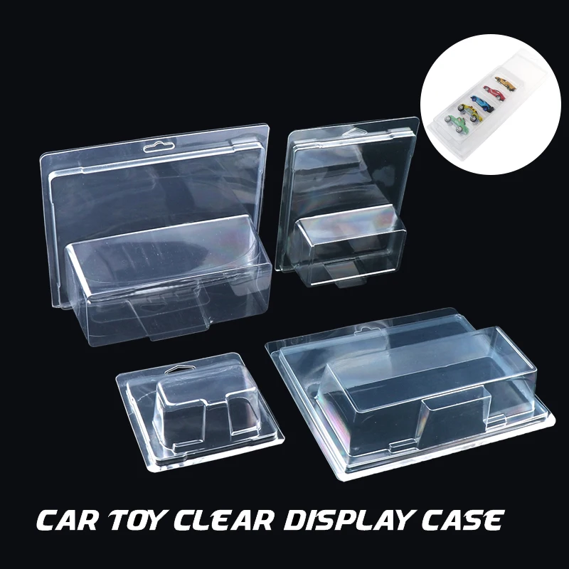 5Pcs Car Toy Transparent Display Case Hotwheels Protective Shell Boulevard Team Transport Model Card Board Collect Boys Gift