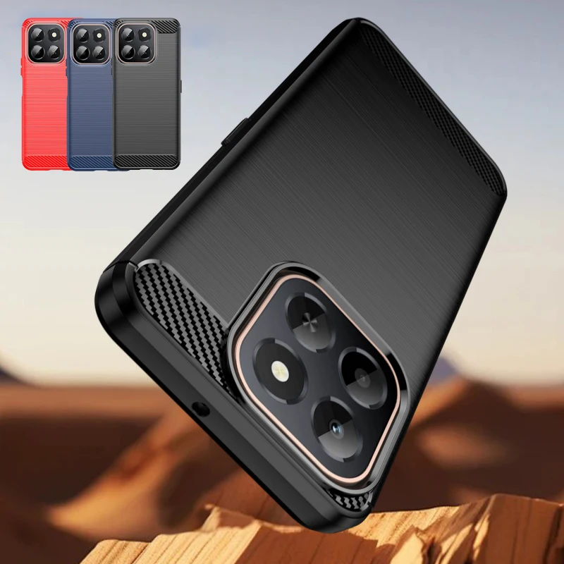 For Honor X6C Case Cover Huawei Honor X6C Capas New Shockproof Bumper Back Armor Soft TPU Silicone Carbon Fiber Fundas Honor X6C
