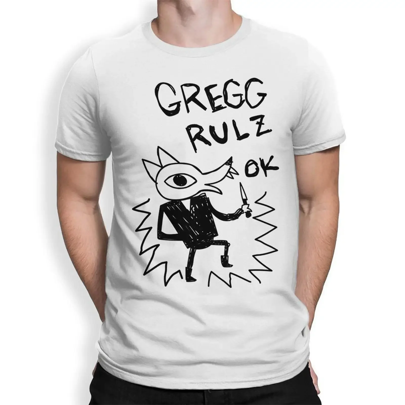 Night In the Woods Gregg Rulz Ok T Shirt Men's and Women's Sizes vintage Washed homme Stylish Top For Everyday Wear streetwear