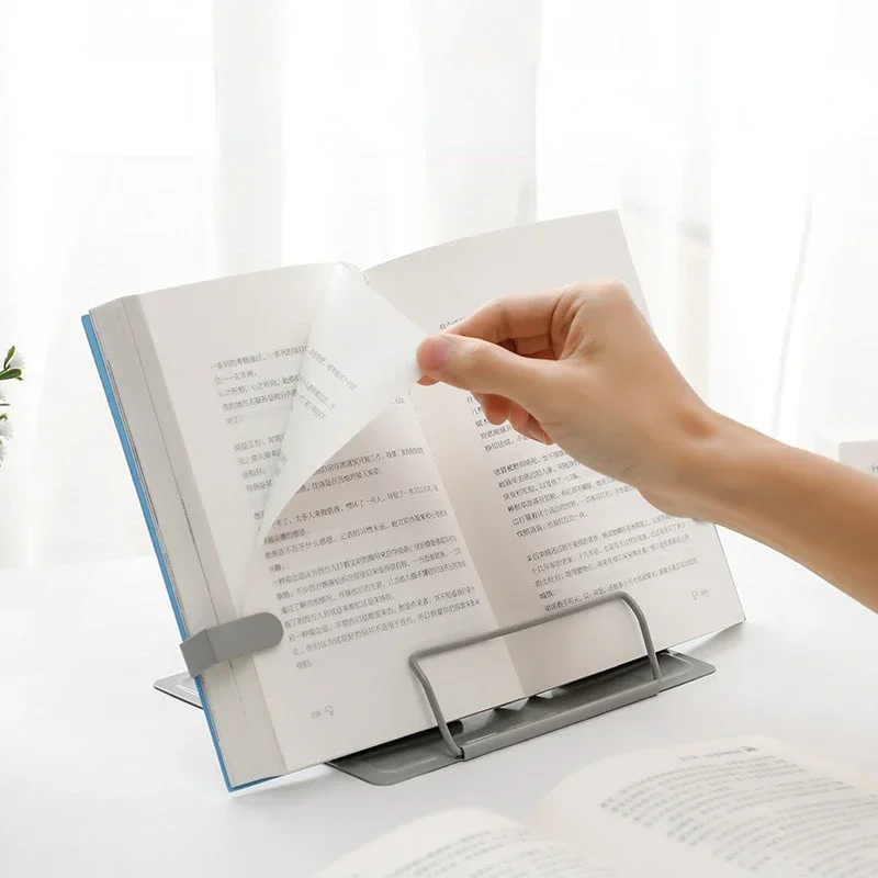 Desk Book Stand ,Metal Reading Rest , Adjustable Cookbook Documents Holder Portable Bookstands for Books