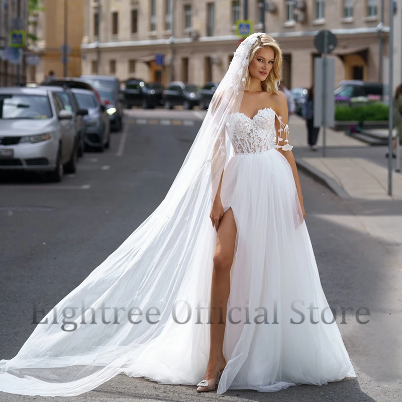 Eightree Elegante 2024 A-lijn Trouwjurken Vrouwen Sweetheart Applicaties Bruidsjurk Boho Strand Bruiloft Prom Jassen Aangepaste