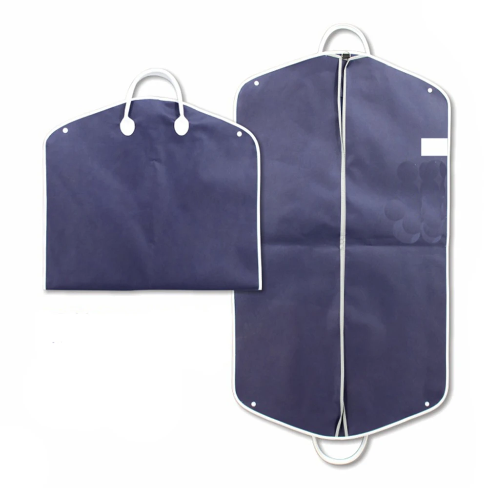 

New Non-woven Suit Dust Cover With Leather Handle Portable Travel Suit Garment Bags for Hanging Clothes for Closet Storage Bags