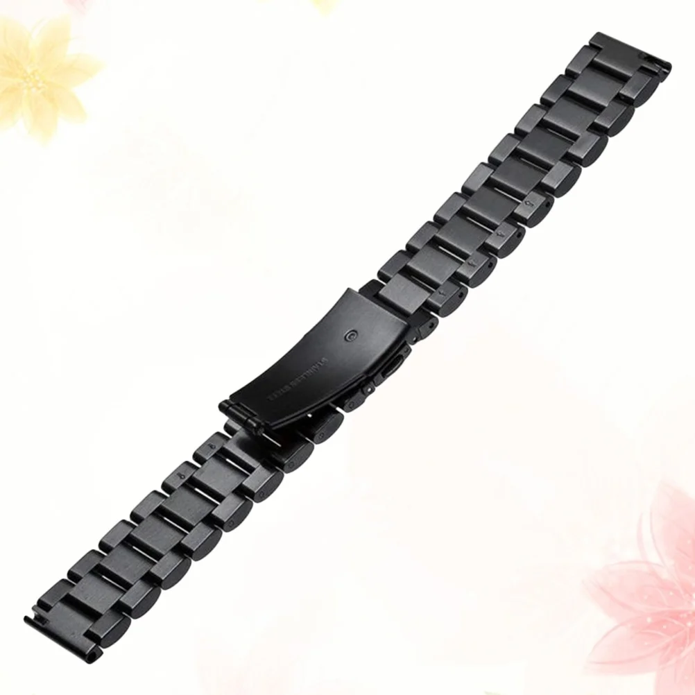 

24mm Stainless Steel Watchband Stylish Replacement Wristband for Black Vacuum Electroplated Comfortable Wear