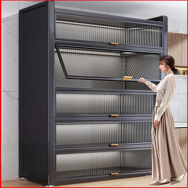 

Kitchen rack floor-to-ceiling multi-layer storage cabinet, microwave oven household multi-functional cabinet with door, storage