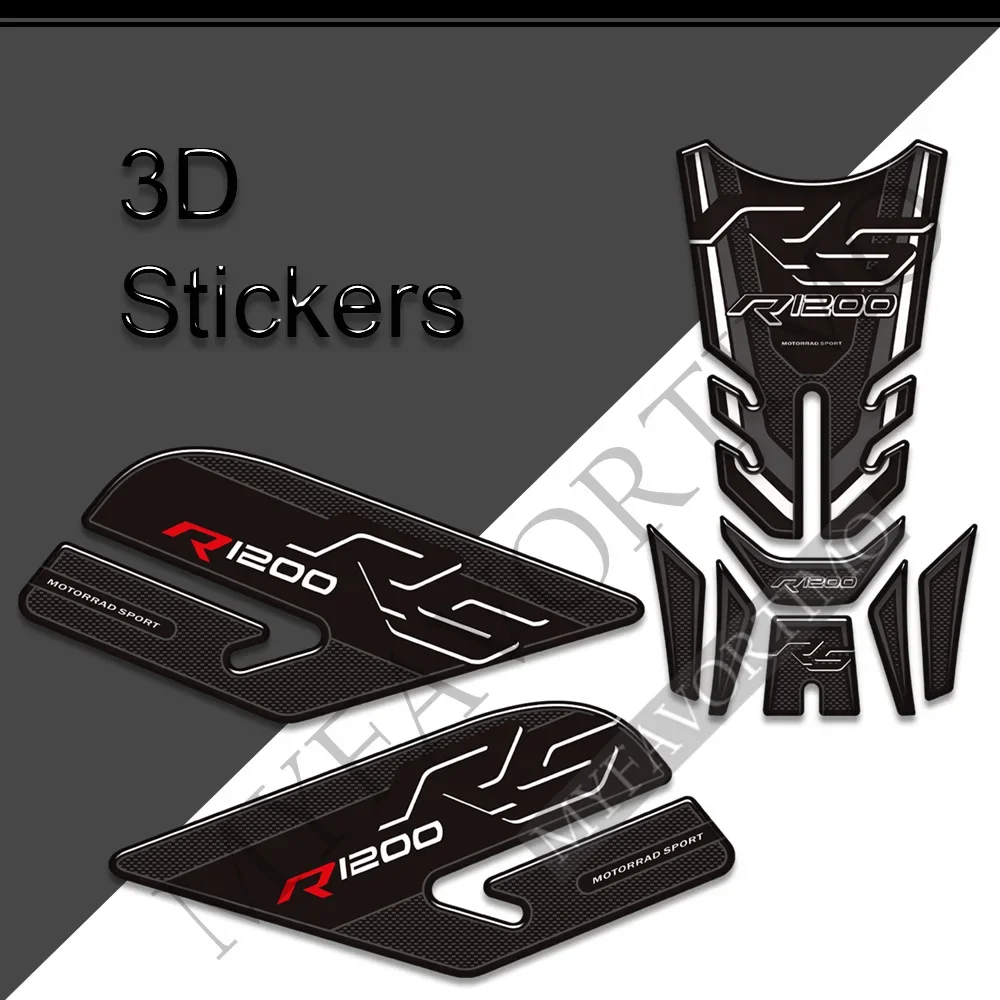 

For BMW R1200RS R 1200 RS R1200 Motorcycle 3D Tank Grips Pad Stickers Decals Gas Fuel Oil Kit Knee Fish Bone Protector