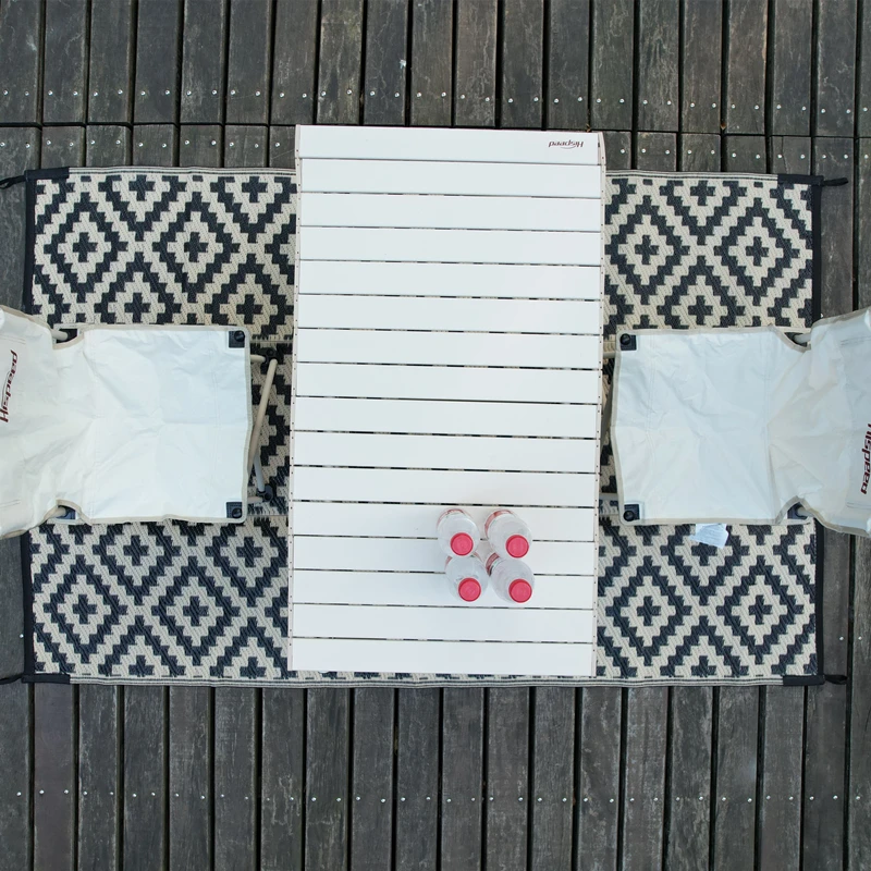 Beach Mat Portable Folding Plastic Beach Mat for Outdoor Picnic Camping Gray White 9x12ft