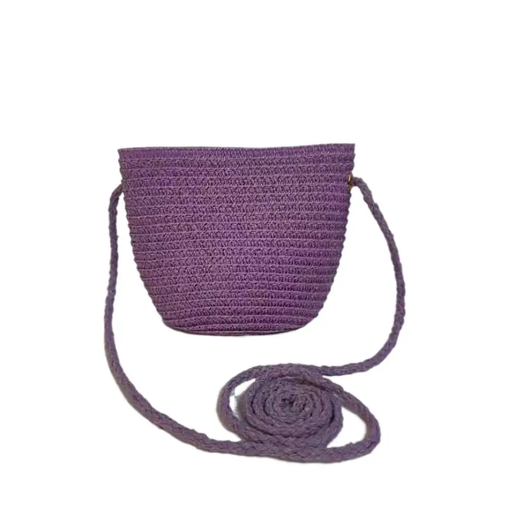 Leisure Straw Crossbody Bag Large Capacity Soft Handle Single Shoulder Bag Simple Straw Handbag Women Girl