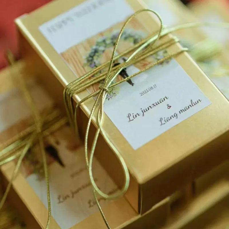 Rectangular Candy Box Wedding Packaging Gift Box Chocolate Packaging Boxes Luxury Rope Decor Paper Wedding Favor Box 30pcs