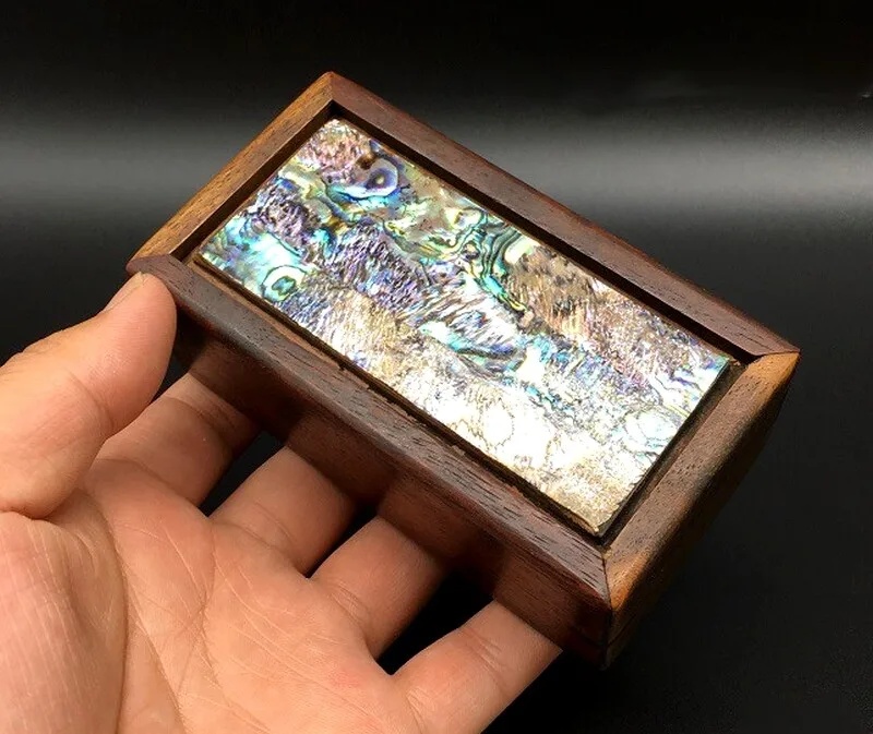 

1pc Collection Vintage Lacquer Wood Trinket Box Inlaid Pearl