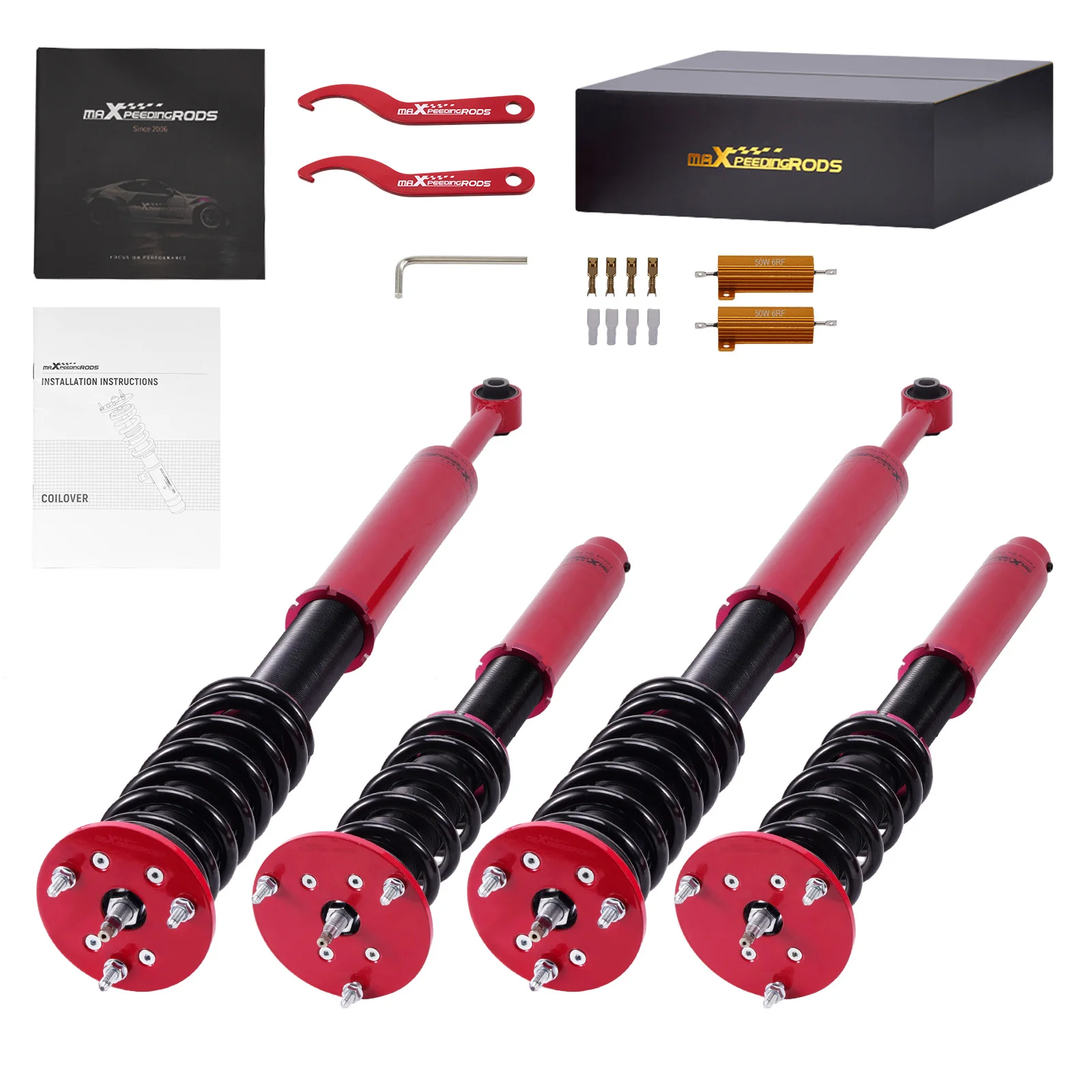 24 Levels Adjustable Coilovers Struts Kit For Mercedes Benz S-Class W220 00-2006