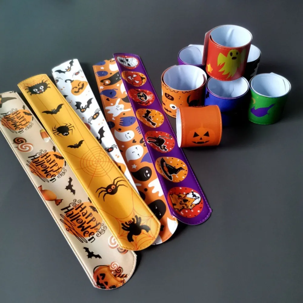 30-100 Stück Halloween Thema Slap Armbänder perfekt für Halloween Ghost Festival Trick Party Geschenke Dekoration Kindergarten Geschenkt üte