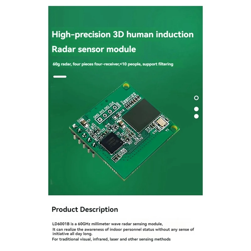 Imagem -03 - Módulo Sensor Radar 3d Mmwave Alta Precisão Multi-target Presença Humana 60ghz Ld6001b