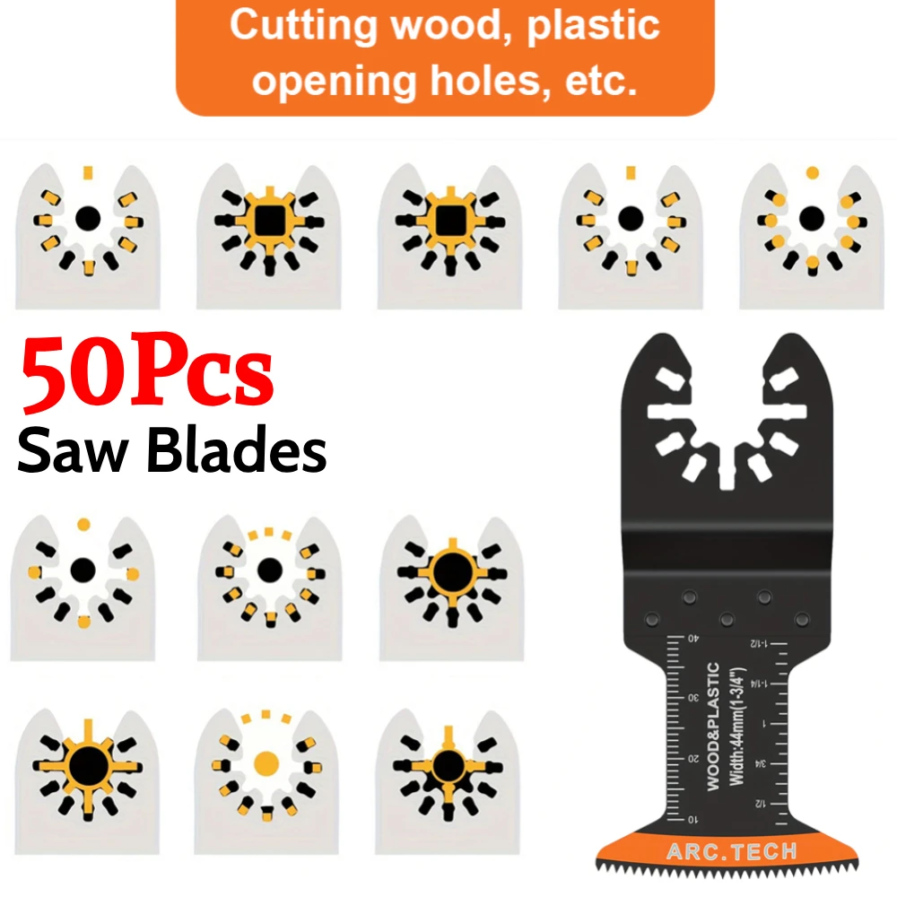 

50PCS Oscillating Saw Blades for Wood Hard Material Metal Multitool Blades Multi Tool Blades Kit for Bosch/Dremel/Fein/Worx