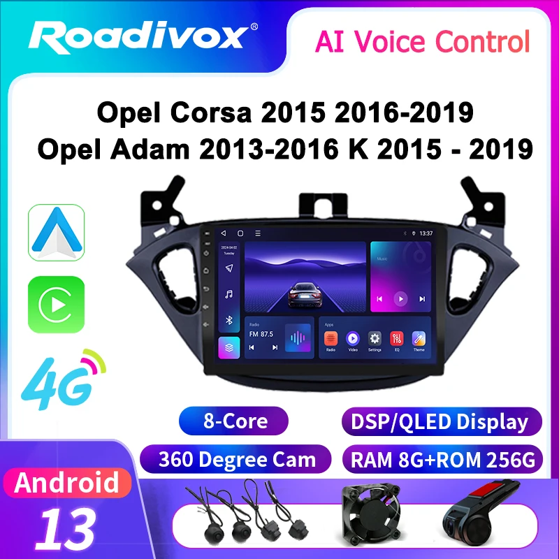 

roadivox Android car radio for Peugeot 407 2004 2011 GPS Navigation video screen Multimedia Player tape recorder carplay 4G