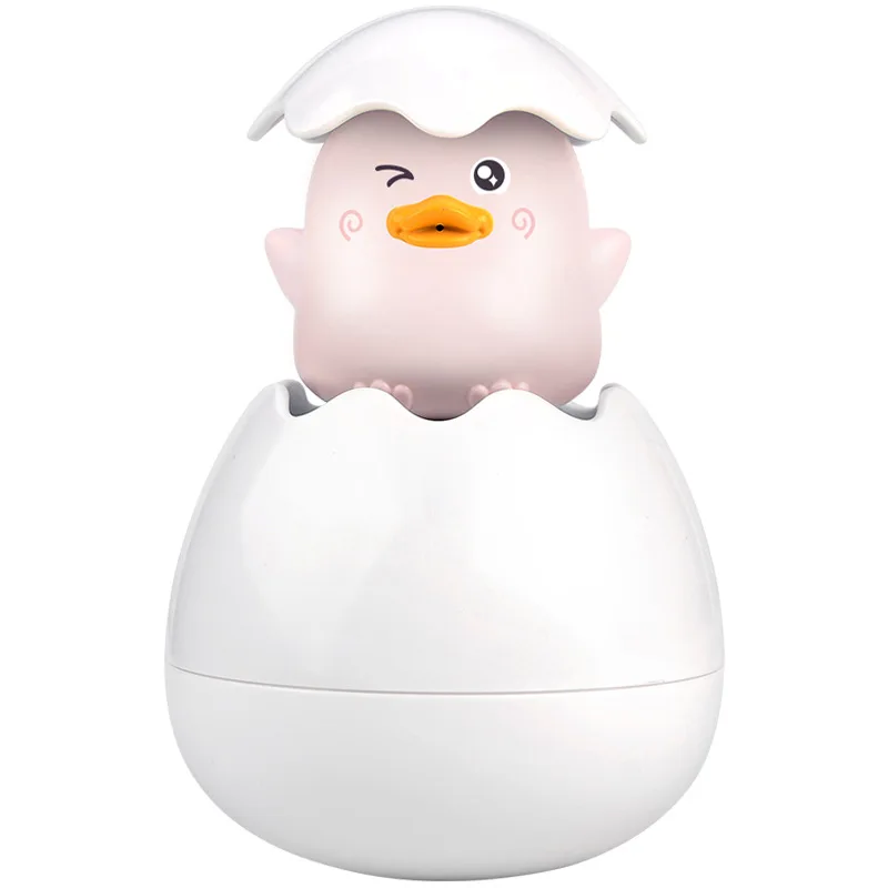 子供用お風呂のおもちゃセット - 水を噴くペンギン、アヒルの子、卵殻、浮遊するスプリンクラー、赤ちゃんの浴室用の楽しいシャワーおもちゃ