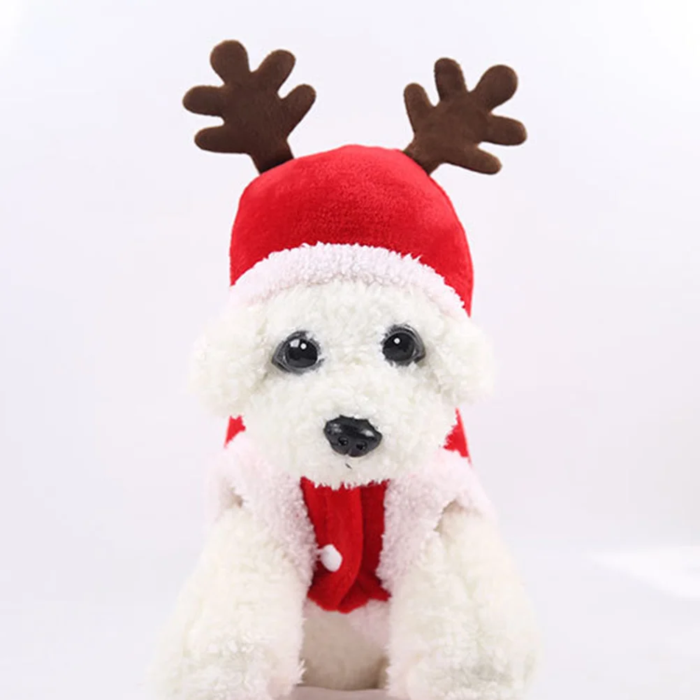 

Flannel Pet Costume Christmas Dog Clothes Cozy Button Closure Cute Elk Design Ideal for Festive Events and Winter Use
