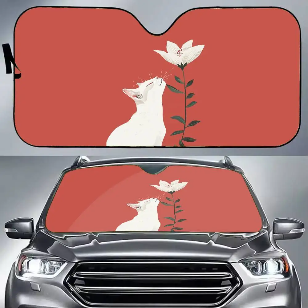 

Kawayii colorful Cat Car SunShade Summer Windscreen Foldable UV Protection Heat Blocking windshield cover